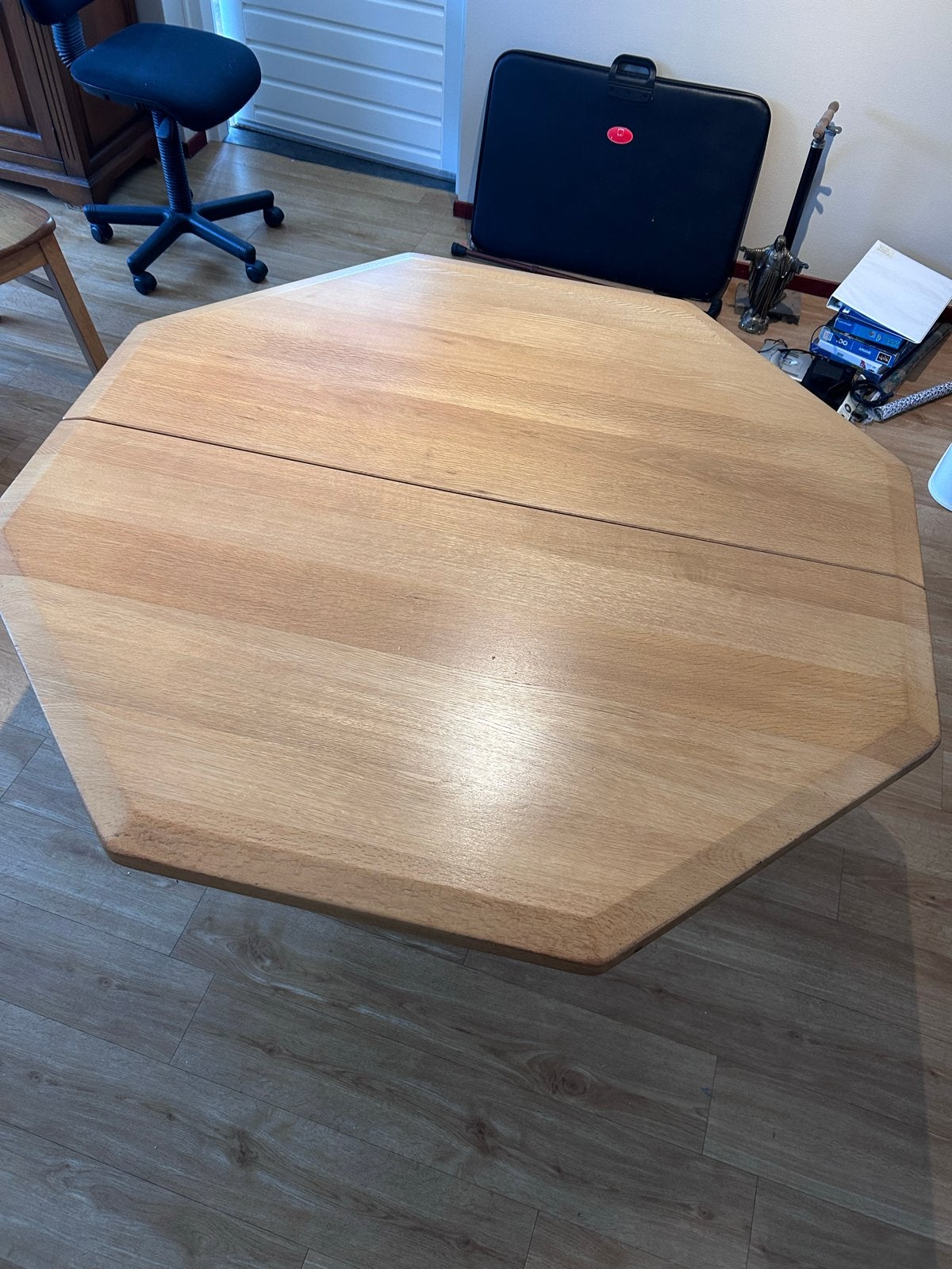 Uitschuifbare eettafel met 4 bijpassende stoelen, Ophalen, Gebruikt, 100 tot 150 cm, 150 tot 200 cm