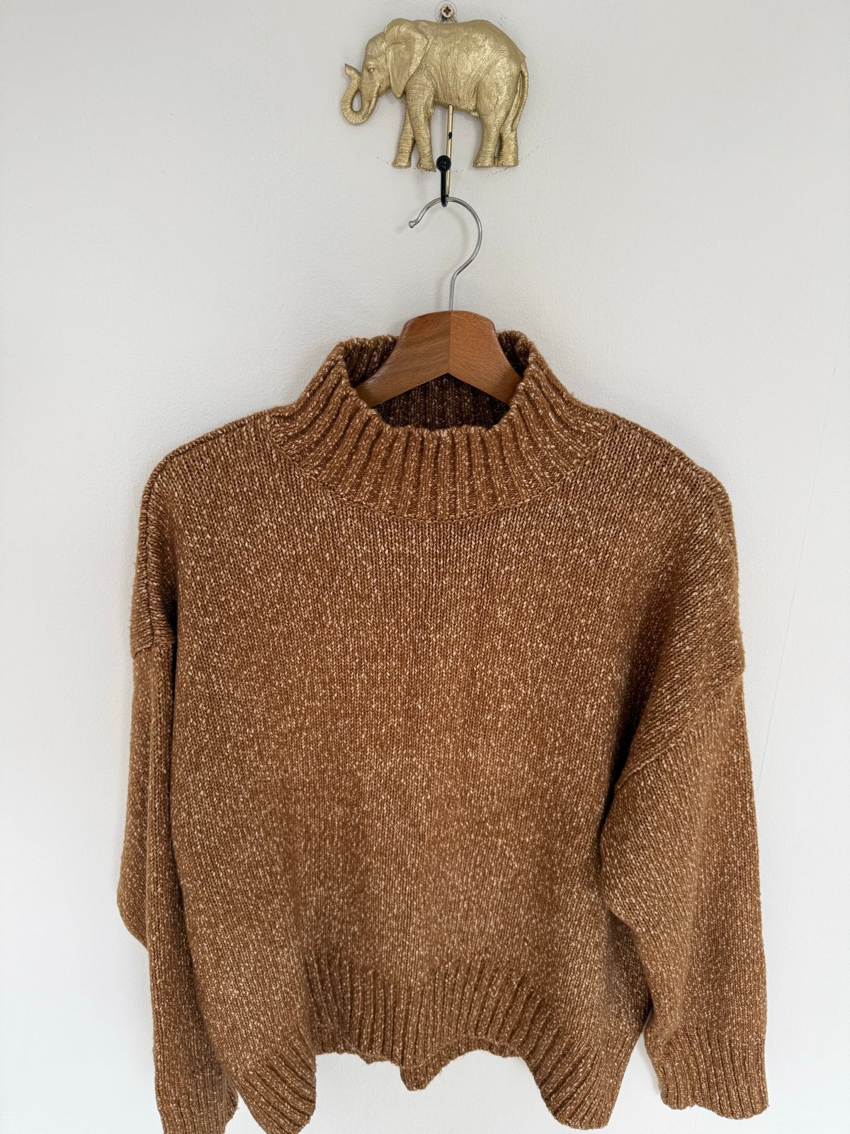 Gebreide oversized trui maat S - Zo goed als nieuw, Kleding | Dames, Ophalen of Verzenden, Zo goed als nieuw, Maat 36 (S), Bruin
