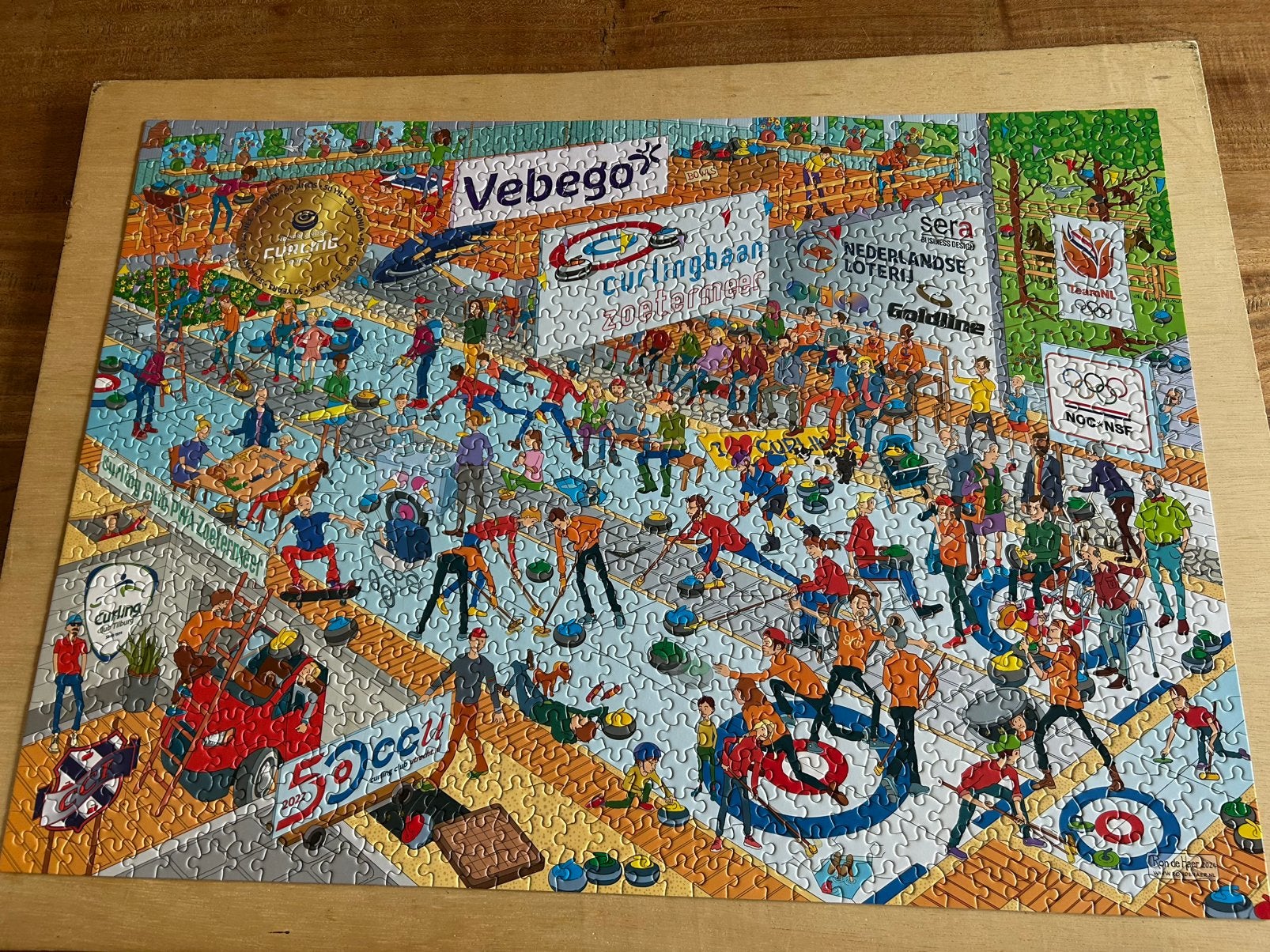 Nederlandse Curling Bond 50 jaar jubileumpuzzel, Ophalen of Verzenden, 500 t/m 1500 stukjes, Zo goed als nieuw, Legpuzzel