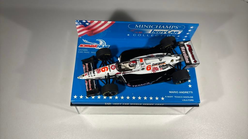 Indycar lola ford haas mario andretti minichamps 1.43, Hobby en Vrije tijd, Modelauto's | 1:43, Auto, Ophalen of Verzenden, MiniChamps