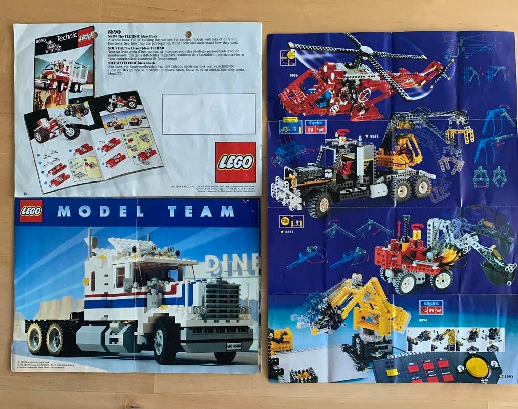 Vintage lego technic folders uit de jaren, 1987, 1990, 1992, Ophalen of Verzenden, Gebruikt, Complete set, Lego