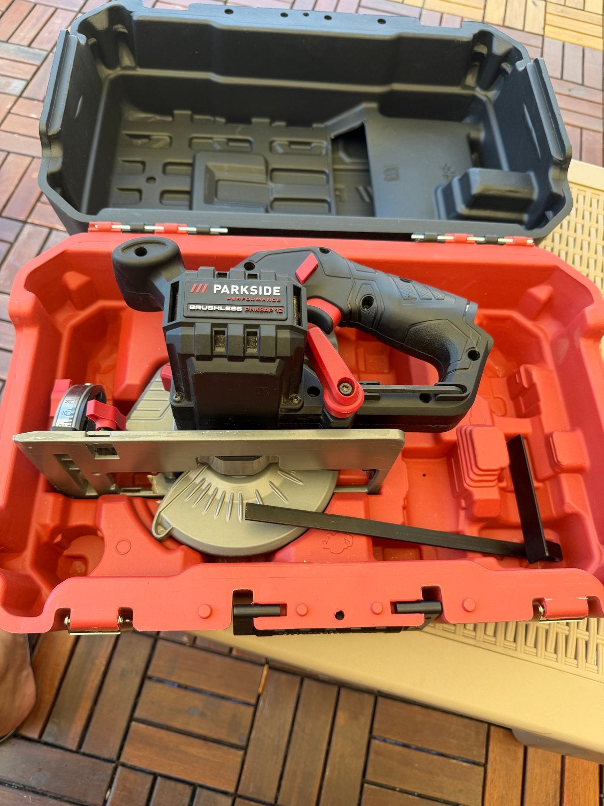 Parkside Performance Accu Cirkelzaag 12v, Cirkelzaag, 600 tot 1200 watt, Ophalen of Verzenden, Zo goed als nieuw