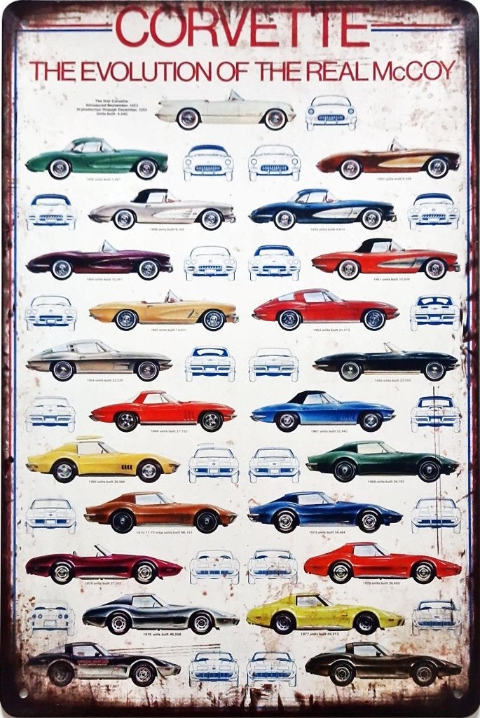 Wandbord, American Special car, Corvette, metaal deco, Ophalen of Verzenden, Nieuw, Metaal, Decoratieobject