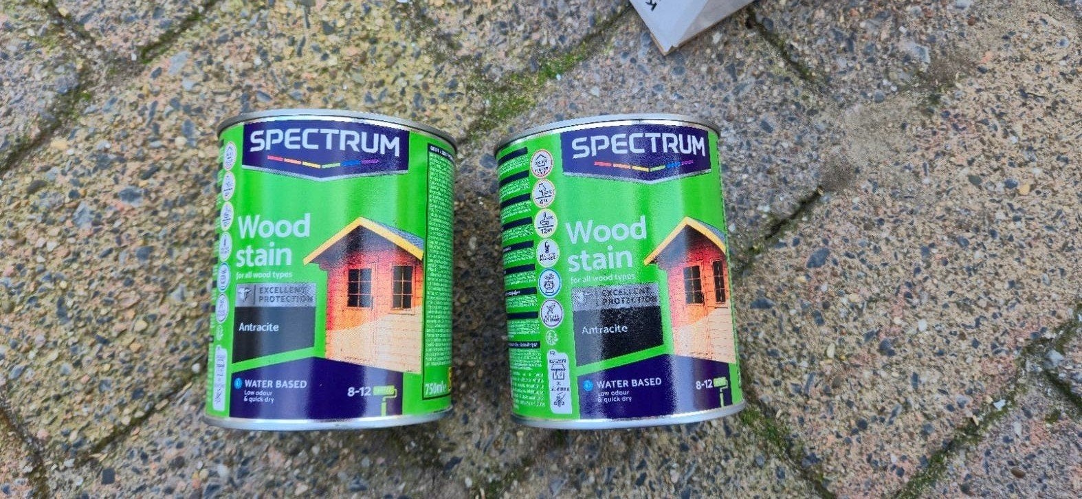 Spectrum beits antraciet - 2 ongeopende blikken, Doe-het-zelf en Verbouw, Ophalen, Nieuw, Beits, Grijs
