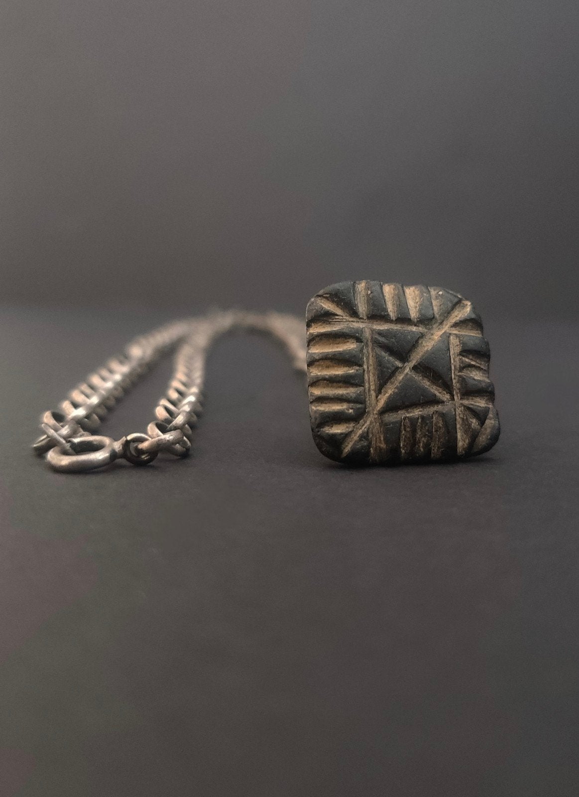 Archeologisch stempelzegel amulet uit West-mesopotamië, Verzenden, Zilver, Zilver