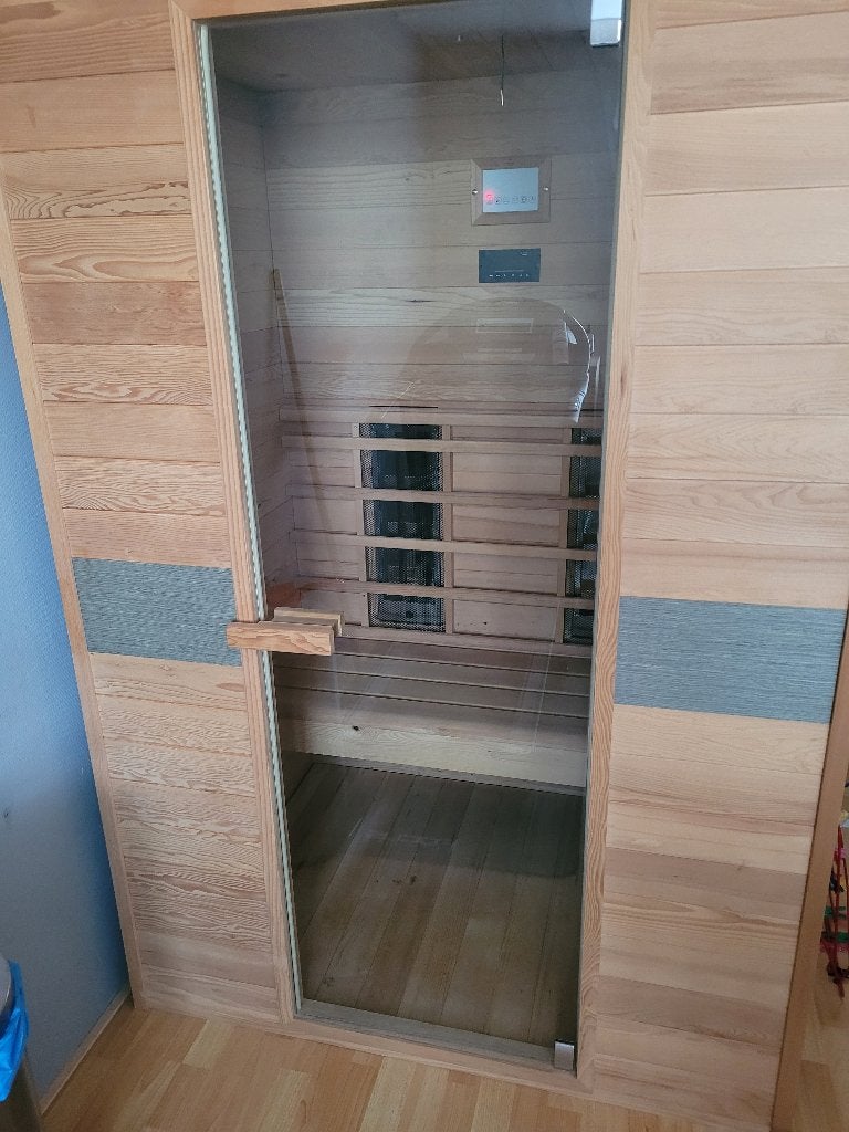 Sauna met full spectrum lampen, Sport en Fitness, Ophalen, Zo goed als nieuw, Infrarood, Complete sauna