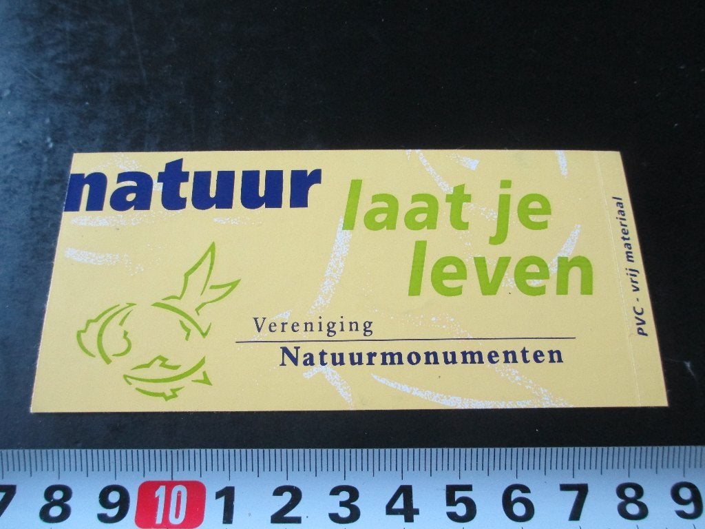 sticker Natuur laat je leven vereniging Natuurmonumenten *, Verzamelen, Ophalen, Zo goed als nieuw