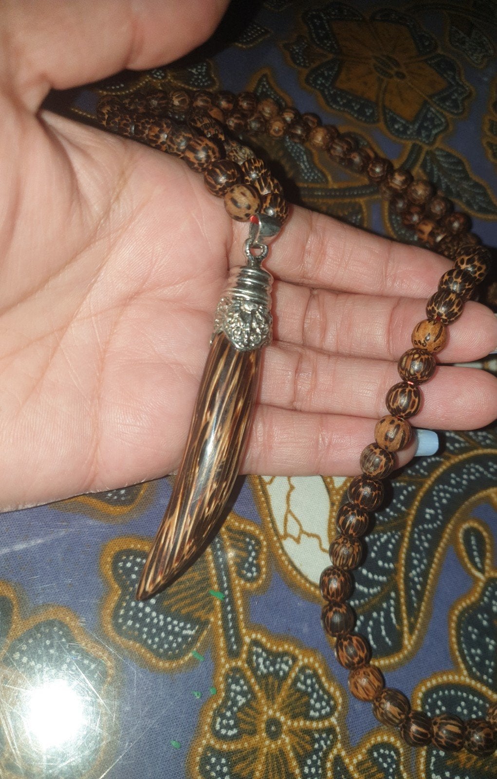 Ketting kayu liwung macan tutul Indonesië, Verzenden, Nieuw, Overige materialen
