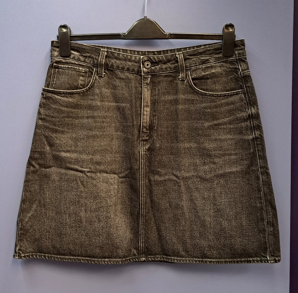 G-Star denim zwart grijze rok spijkerrok 3301 skirt 32 47124, Maat 38/40 (M), Verzenden, ., Zwart