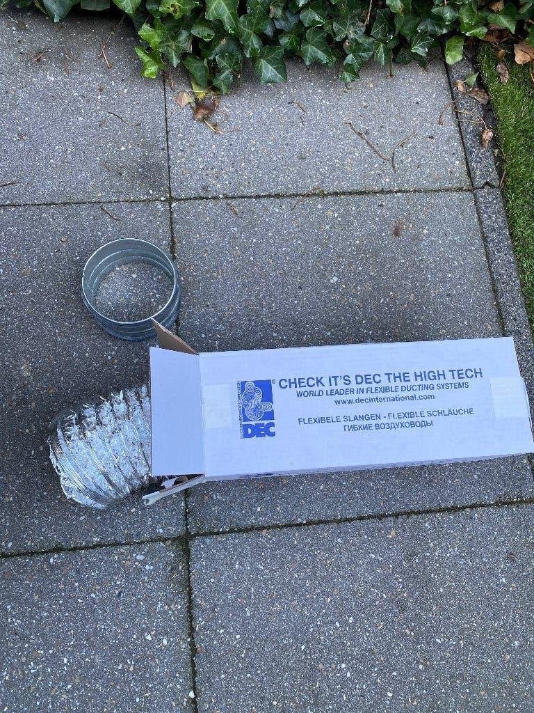 Flexibele ventilatiebuis 3 meter + steekverbinding + tape, Ophalen of Verzenden, Nieuw, Ventilator en Afzuiger