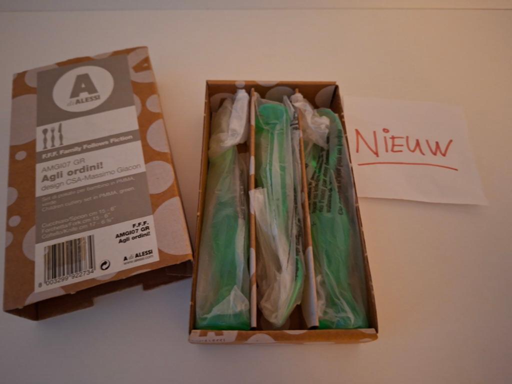 Nieuw Alessi groen kinderbestek, Ophalen of Verzenden, Nieuw, Overige typen