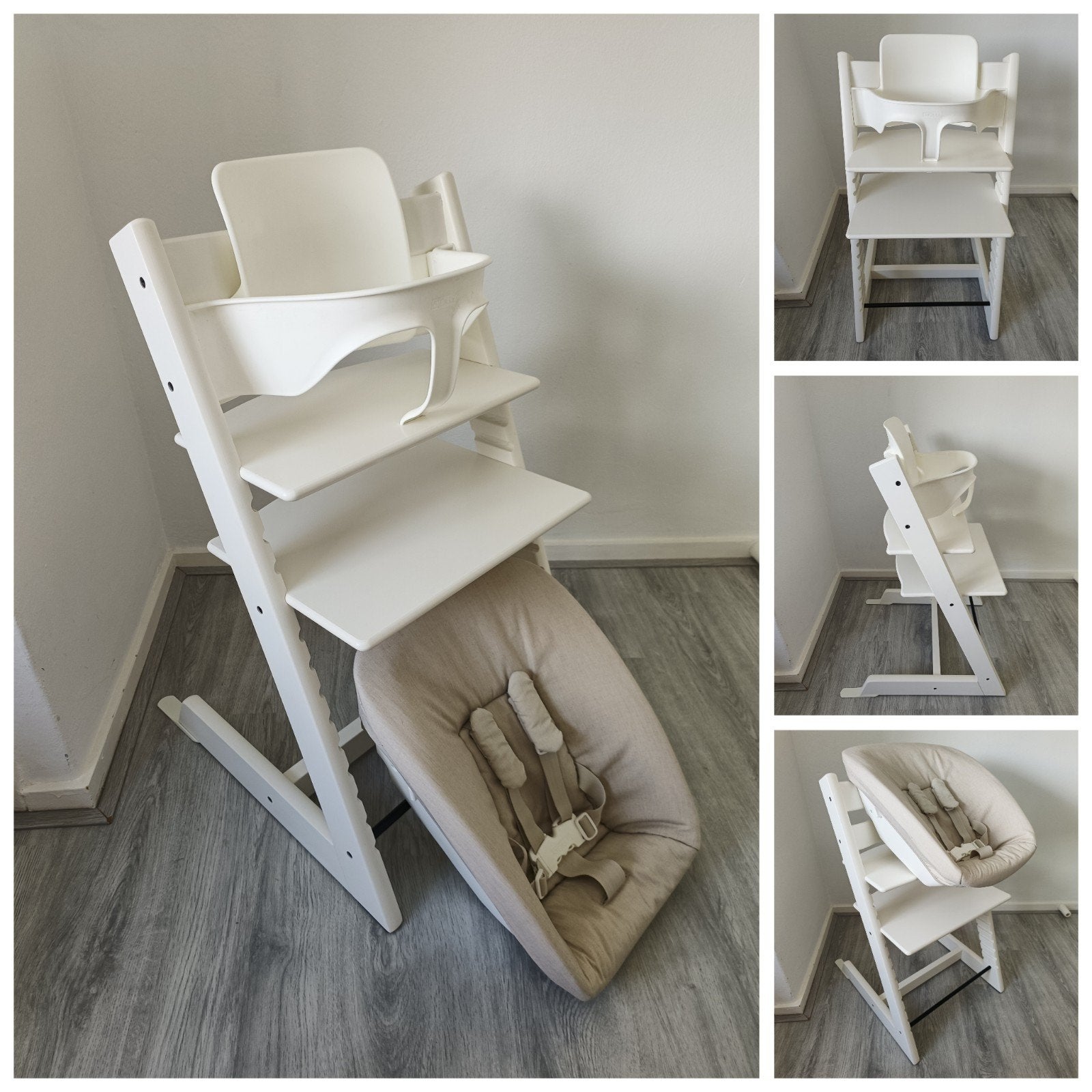 ZGAN! Stokke Tripp Trapp wit+babyset en newbornset evt. 2x, Kinderen en Baby's, Kinderstoelen, Meegroeistoel, Ophalen of Verzenden
