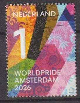 Modern 2026 gestempeld Worldpride Amsterdam, Postzegels en Munten, Postzegels | Nederland, Verzenden, Na 1940, Gestempeld