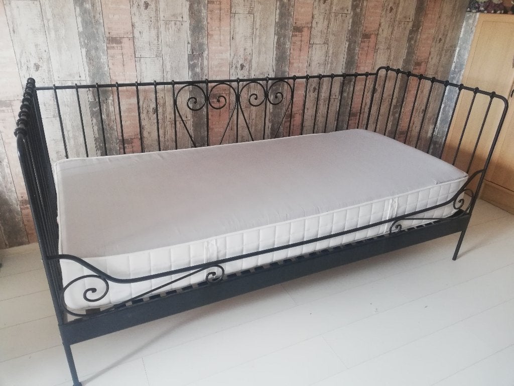eenpersoonsbed, Ophalen, 90 cm, Eenpersoons, Zwart