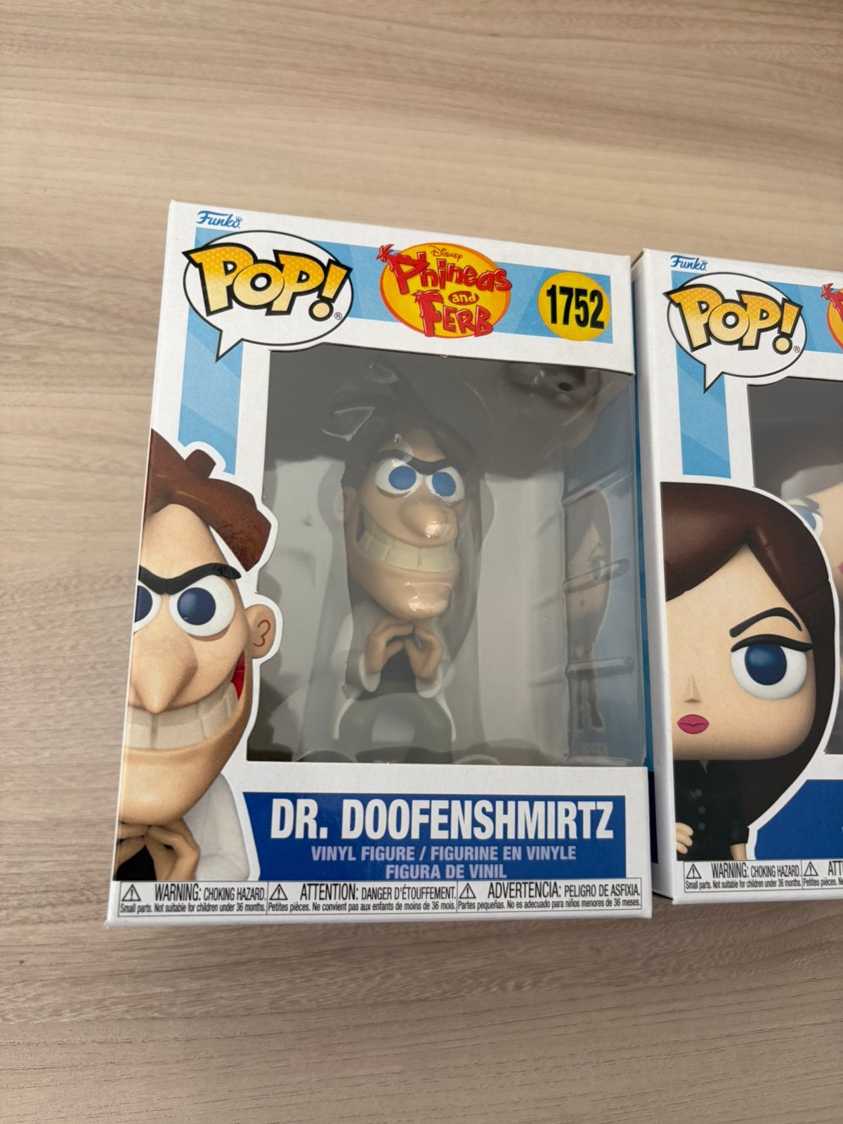 Funko Pop Phineas and Ferb Doofenshmirtz 1752 Vanessa 1753, Funko Europe, Ophalen of Verzenden, Zo goed als nieuw, 4th floor, 1 Queen Caroline St, London W6 9YN, Verenigd Koninkrijk
