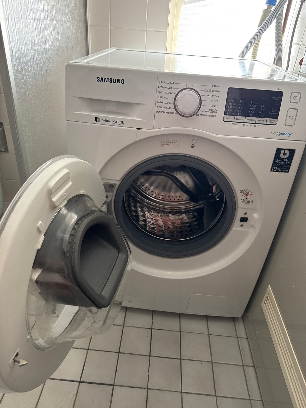 Samsung WW90K5400WW Wasmachine - 9kg, EcoBubble, Digital Inv, Ophalen, 1200 tot 1600 toeren, 8 tot 10 kg, Zo goed als nieuw