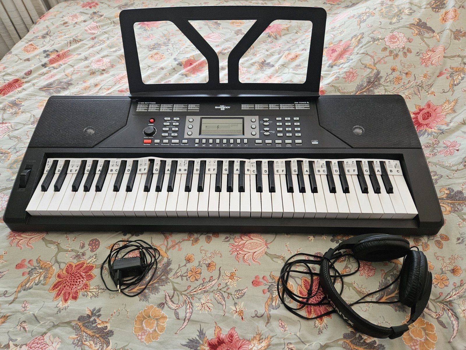 Max Rhapsody 61P Keyboard met koptelefoon en adapter, Met standaard, Ophalen, Overige merken, 61 toetsen