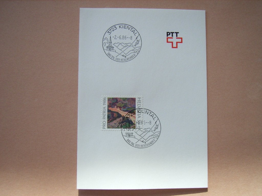 BM  Zwitserland Carnet 1317 Afstemp Kiental, Ophalen of Verzenden, Envelop