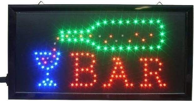 LED bordje met Bar en een schenkende fles ook 1 met OPEN, Ophalen of Verzenden, Nieuw, Lichtbak of (neon) lamp