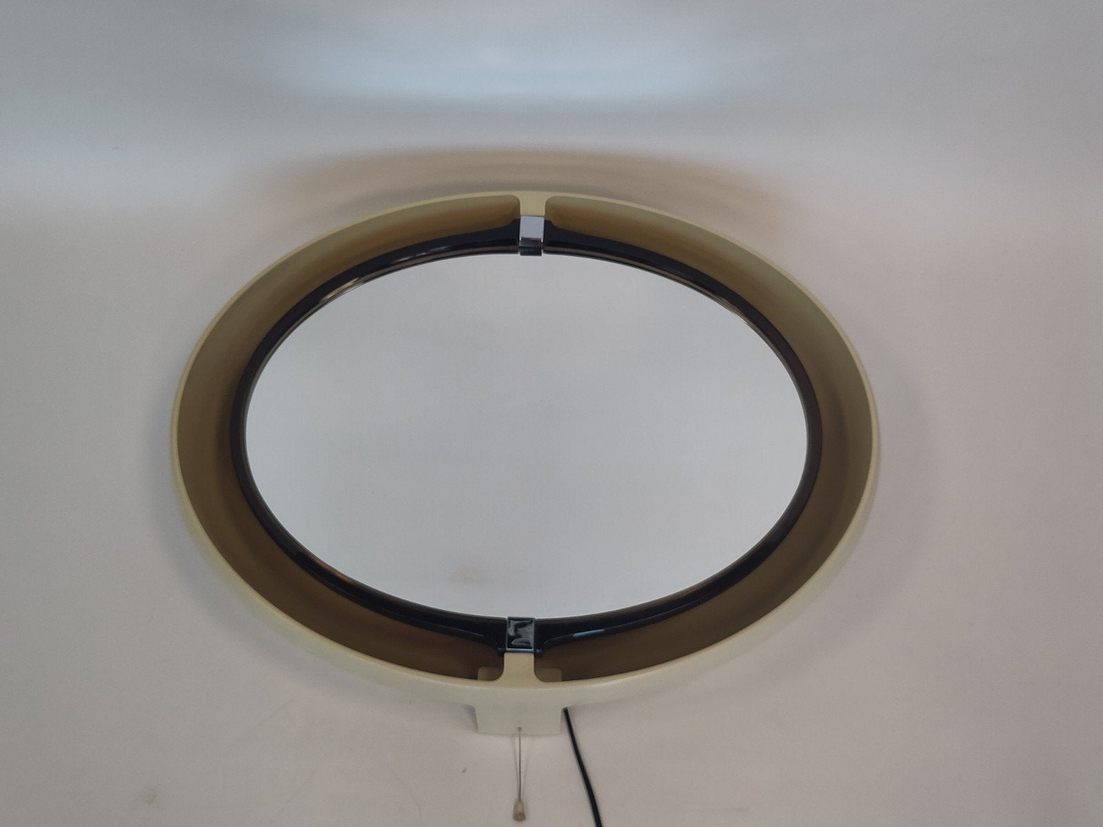 Vintage ovale space age spiegel Allibert make up wandspiegel, Ophalen, Gebruikt, ., .