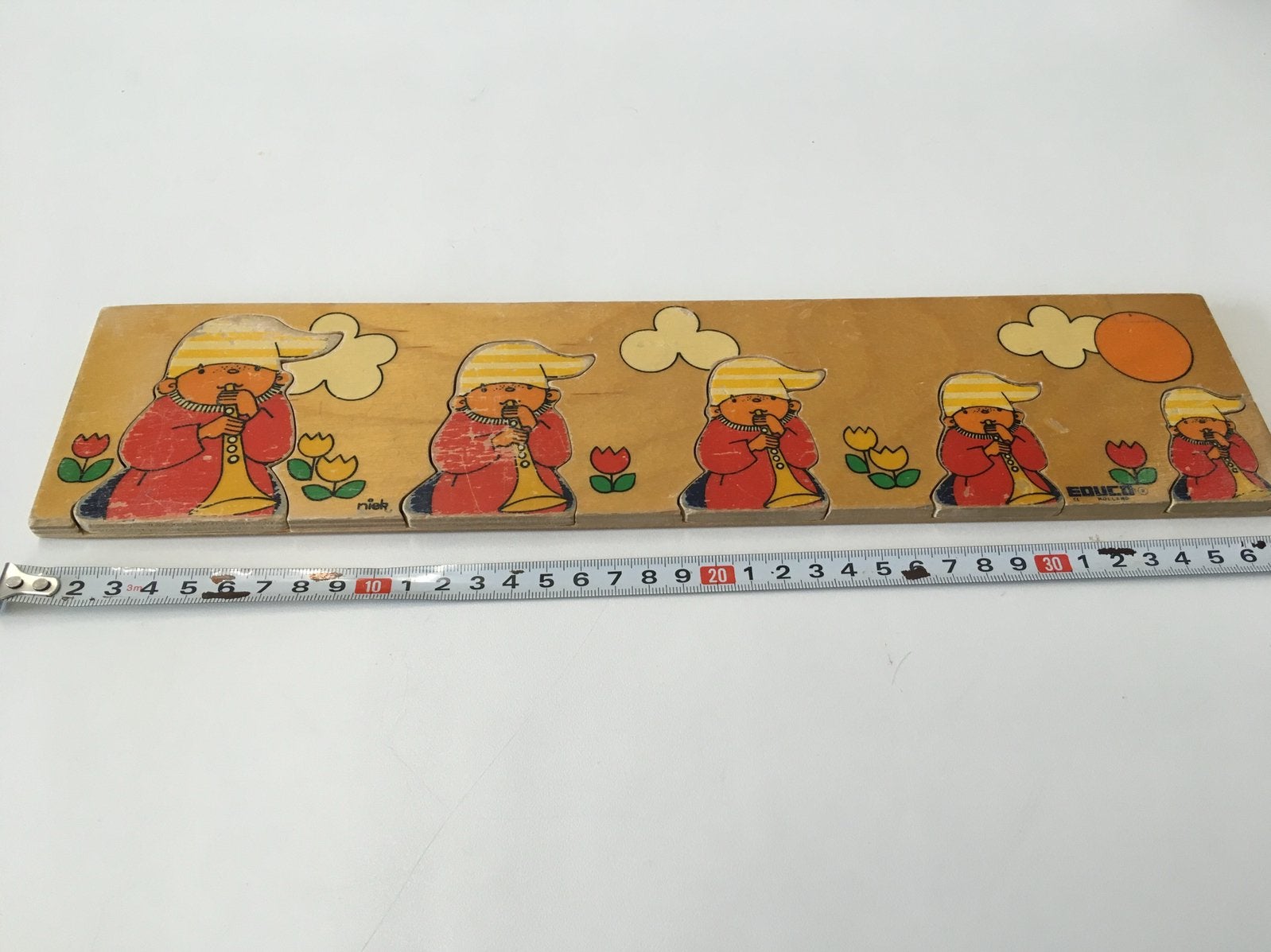 Vintage puzzel Educo fluit, Gebruikt, Ophalen of Verzenden, Van hout, 4 tot 6 jaar