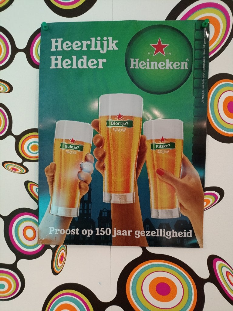 heineken reclame bord, Verzamelen, Ophalen of Verzenden, Zo goed als nieuw, Reclamebord
