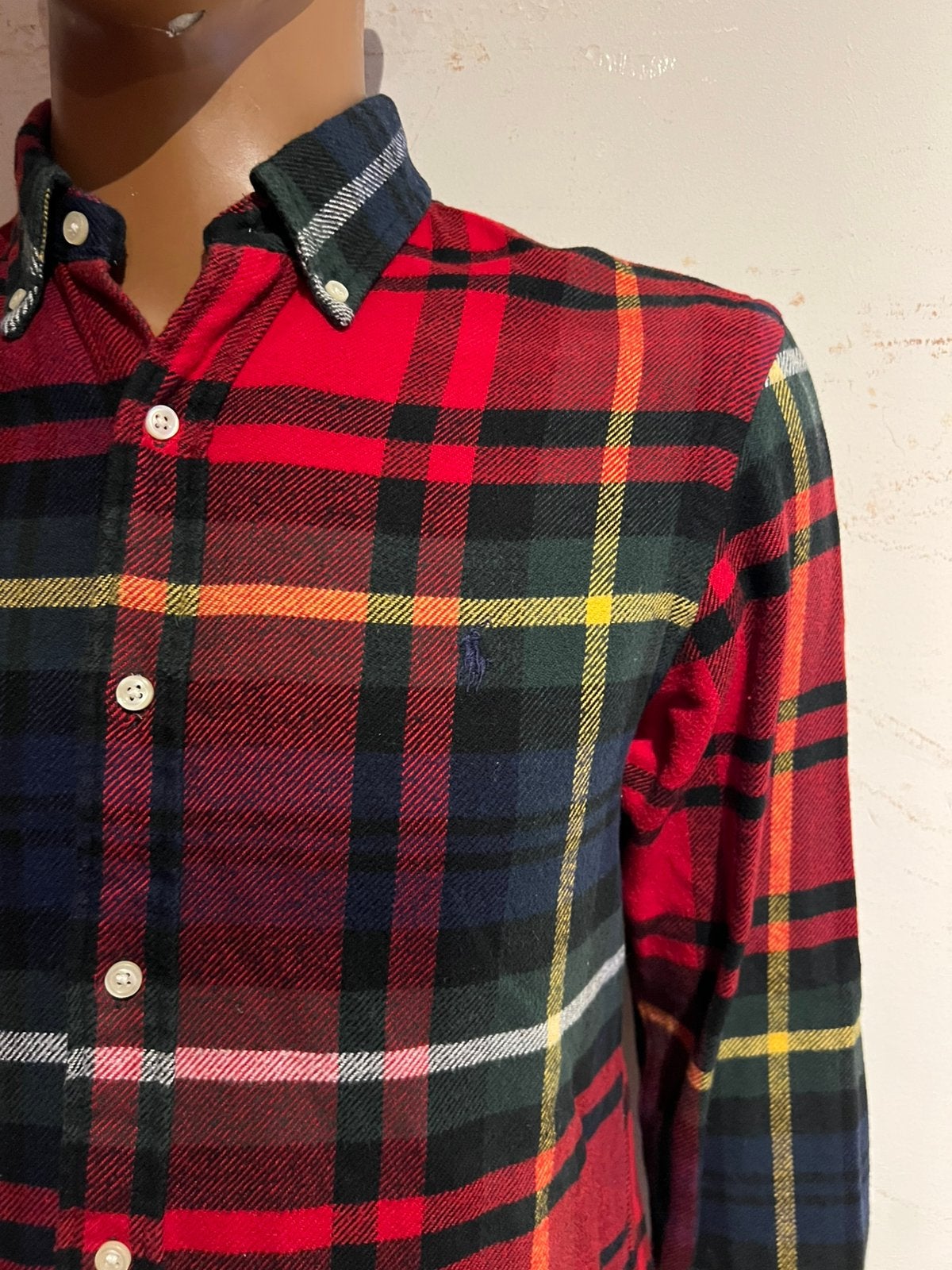 Ralph LAUREN flanel houthakkers overhemd M origineel zgan, G, Zo goed als nieuw, H, Rood