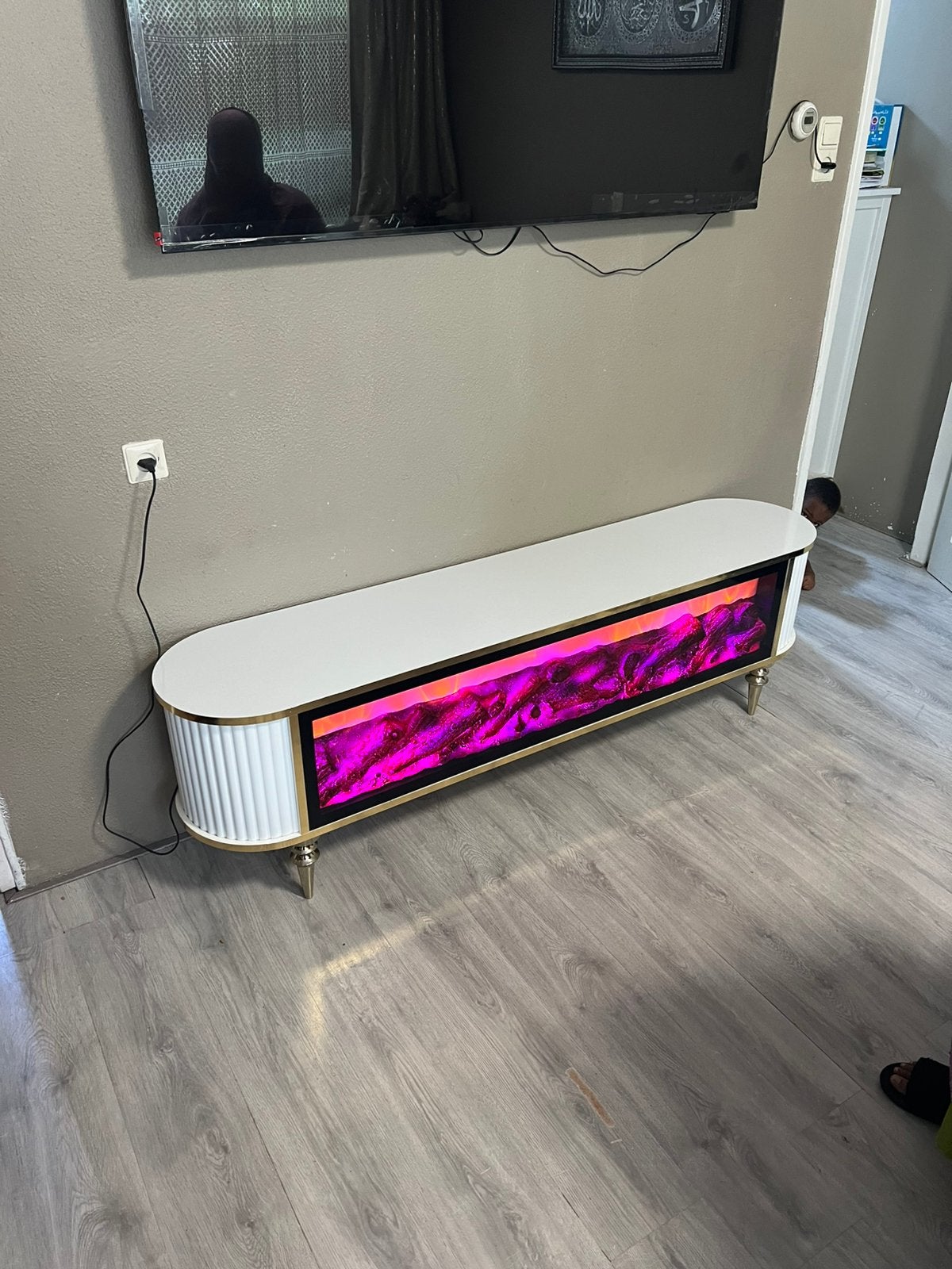 Luxe TV-meubel met Elektrische Sfeerhaard – Nieuw, 150 tot 200 cm, Nieuw, Ophalen of Verzenden, Minder dan 100 cm
