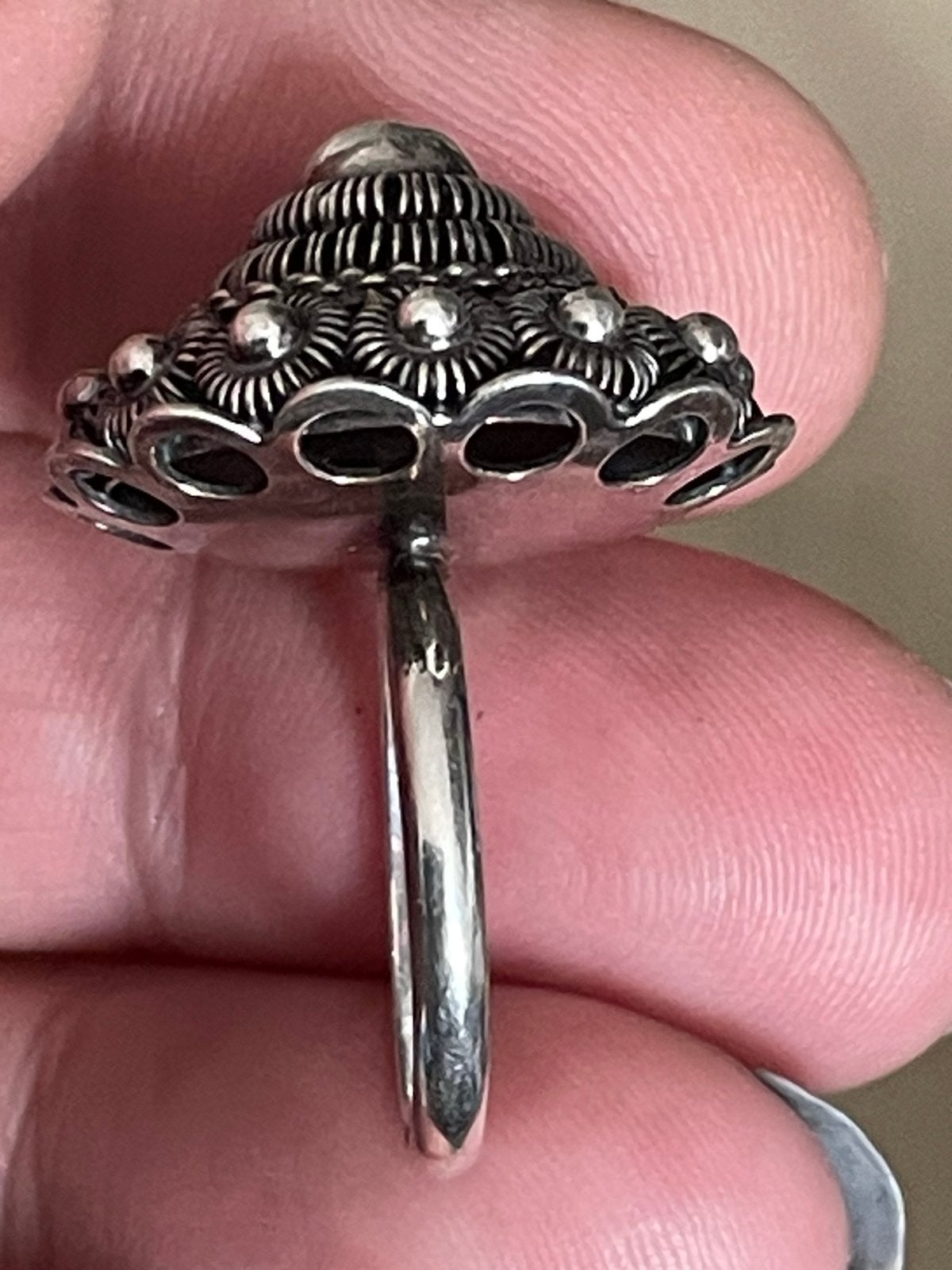 Robuuste antiek zilveren zeeuwse knoopring, Ophalen of Verzenden, Zilver, Hanger