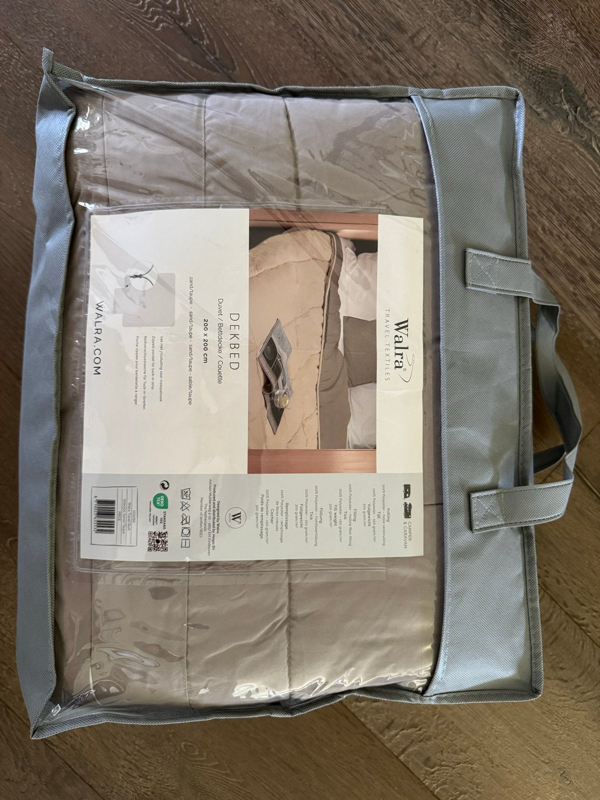 Walra Travel Dekbed 200x200 cm - Zand/Taupe, Ophalen of Verzenden, Zo goed als nieuw