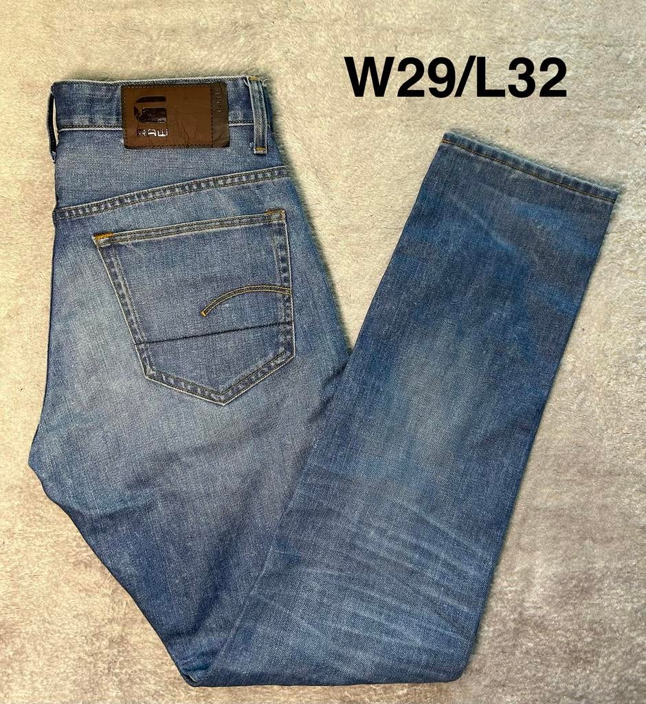 G-Star RAW 3301 Deconstructed Straight Tapered jeans W29/L32, Verzenden, Zo goed als nieuw, Blauw, Overige jeansmaten