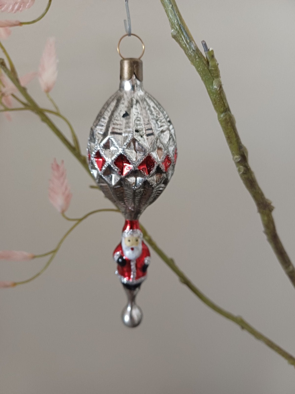 vintage kerstbal van glas, Ophalen of Verzenden