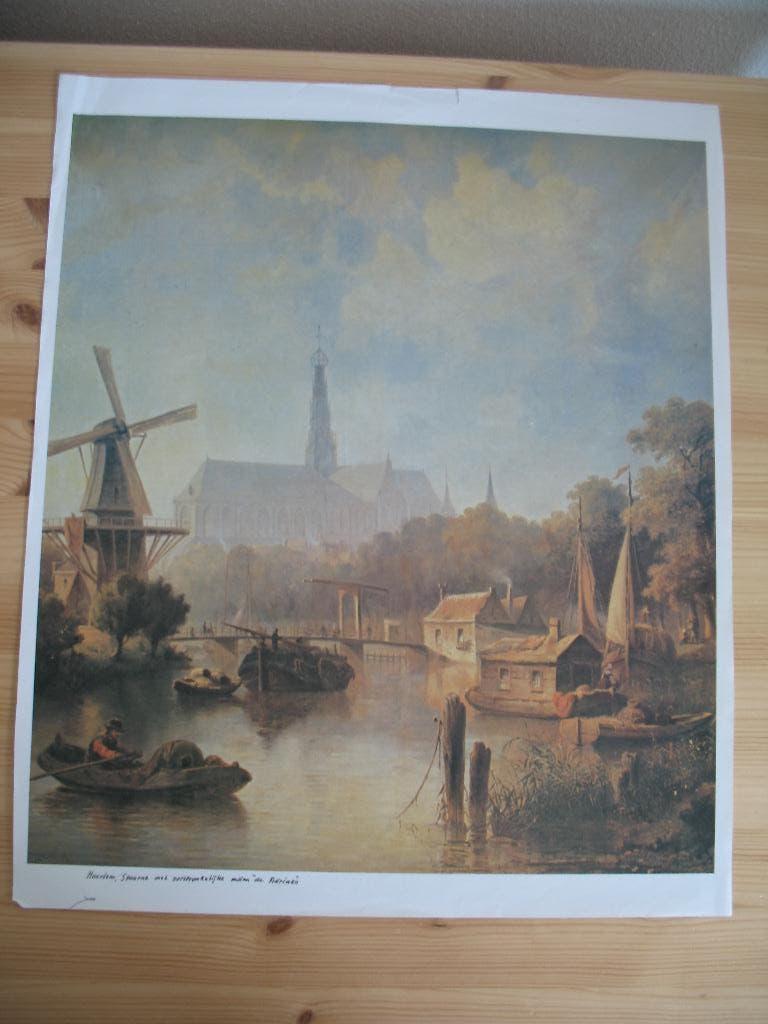 Prent Haarlem * Spaarne Vintage, Antiek en Kunst, Ophalen of Verzenden