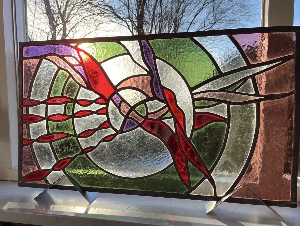 Voorzetraam glas in lood raam raamhanger, Meerkleurig, Overige stijlen, Nieuw, Ophalen of Verzenden
