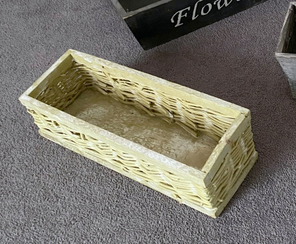 plantenpot / mand van riet / wilg / zeegras e.a. bloempotten, Overige materialen, Ophalen of Verzenden, Zo goed als nieuw, Balkon