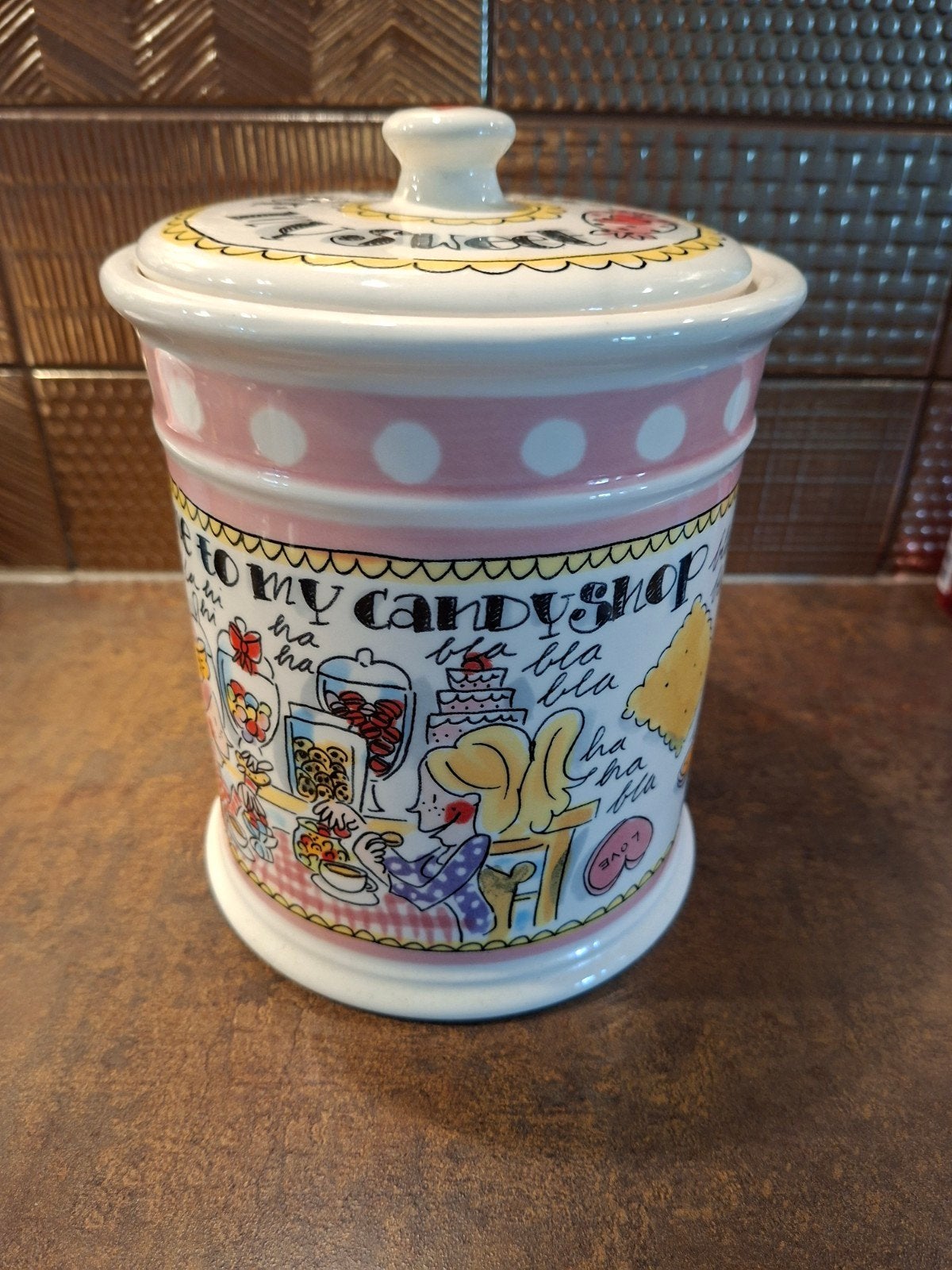 Blond pot Sweets for my sweet, Ophalen, Zo goed als nieuw, Aardewerk, Overige typen