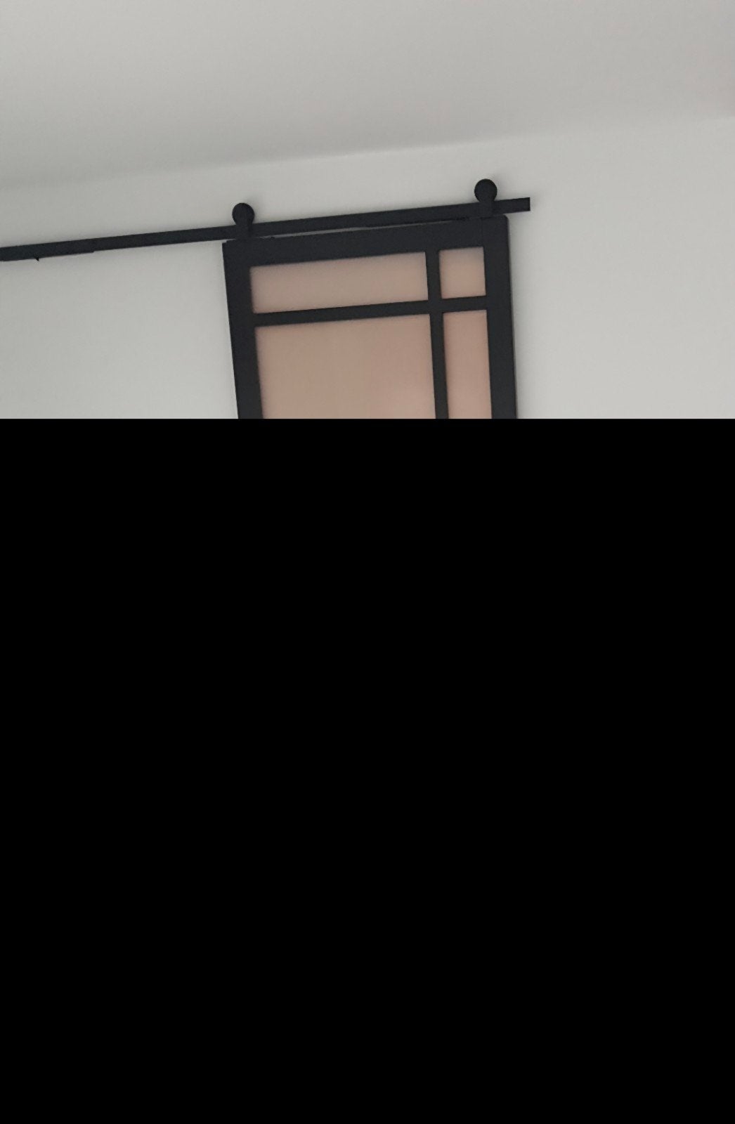 Moderne Zwarte Schuifdeur met Mat Glas, Doe-het-zelf en Verbouw, Ophalen, 80 tot 100 cm, 215 cm of meer, Binnendeur