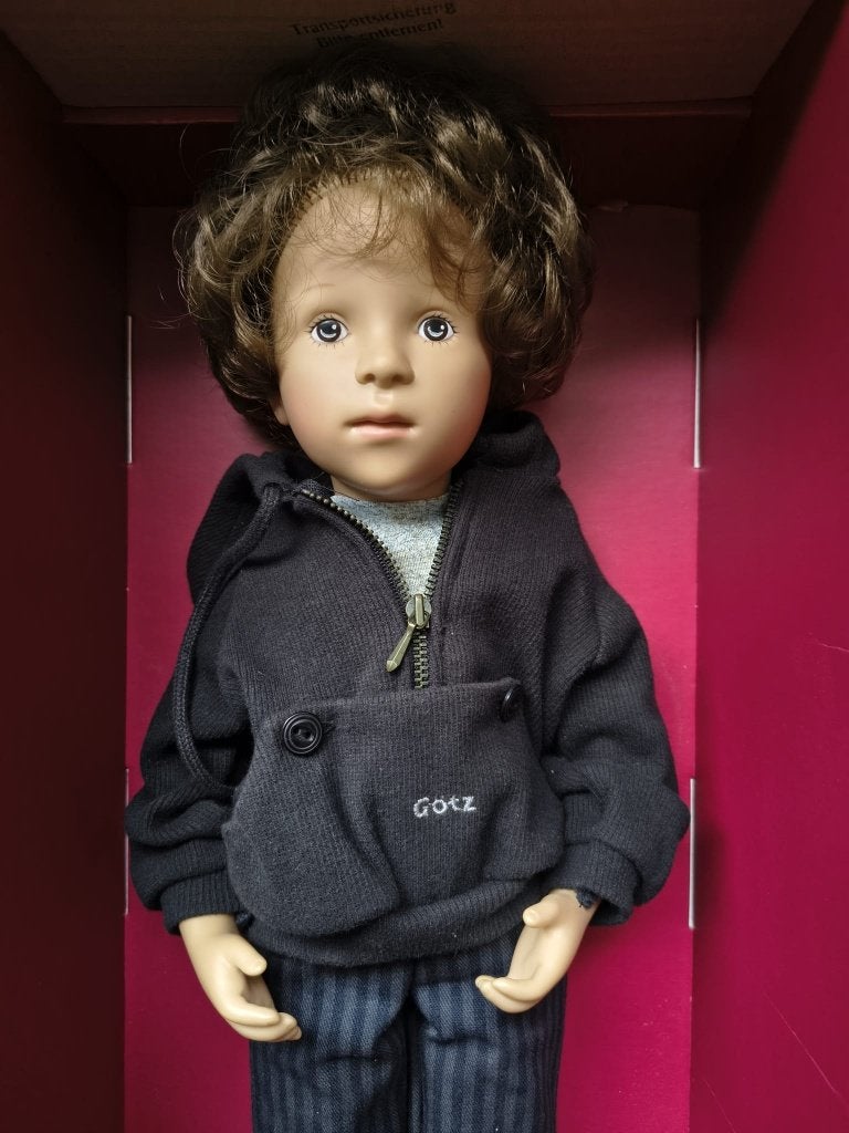 Götz-jongenspop "Julius", Sylvia Natterer 1998  50cm, Ophalen of Verzenden, Zo goed als nieuw, Pop