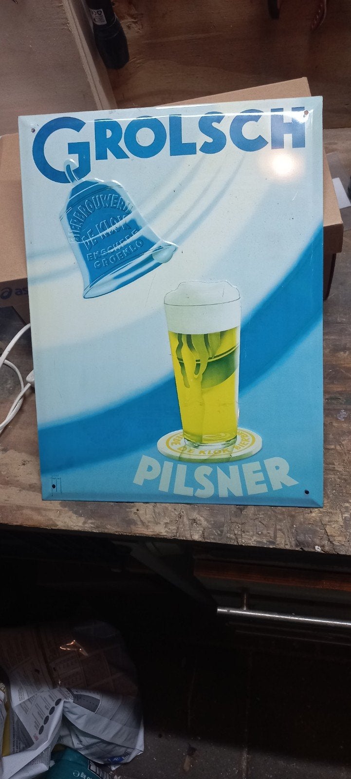 mooie reclamebord van Grolsch, Ophalen, Zo goed als nieuw, Reclamebord