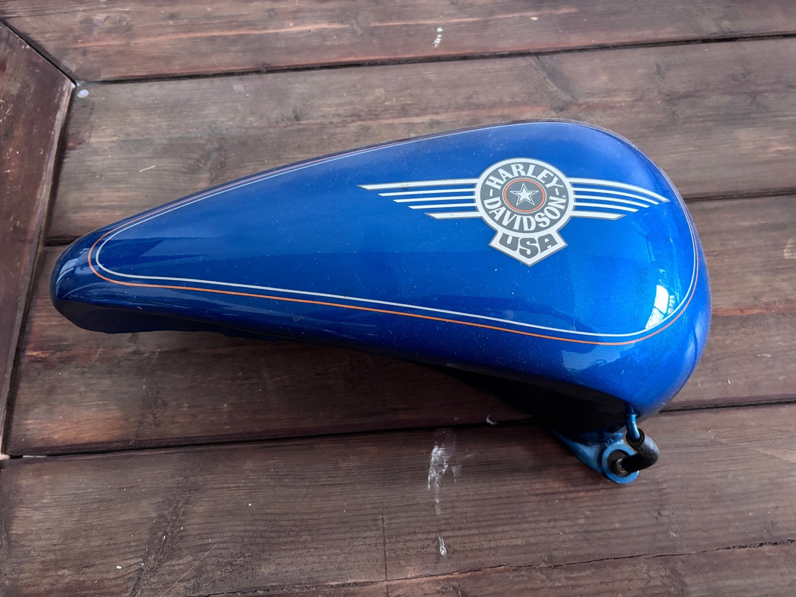 Harley Davidson Halve Tank - Blauw met Logo, Motoren, Ophalen of Verzenden, Gebruikt