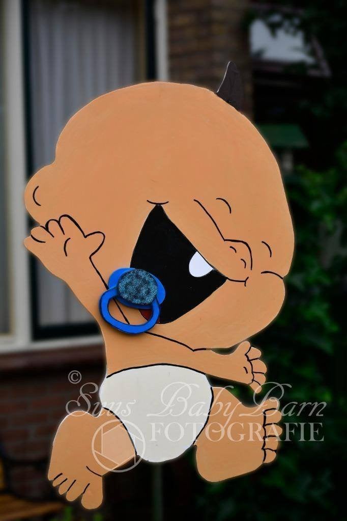 Geboortebord Baby Jongen met Blauwe Speen., Ophalen of Verzenden, Zo goed als nieuw, Geboortebord