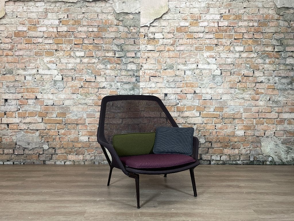 Vitra Slow Chair + Ottoman – Meerkleurig | Bouroullec, Ophalen, 100 tot 125 cm, Design, Zo goed als nieuw