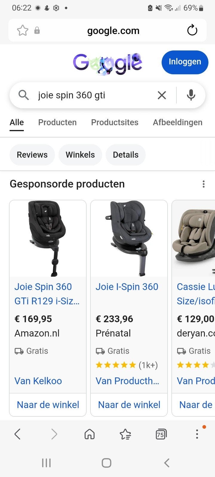 Joie Spin 360 GTi i-Size autostoel, Kinderen en Baby's, Autostoeltjes, Overige merken, Verstelbare rugleuning, 0 t/m 18 kg, Ophalen of Verzenden
