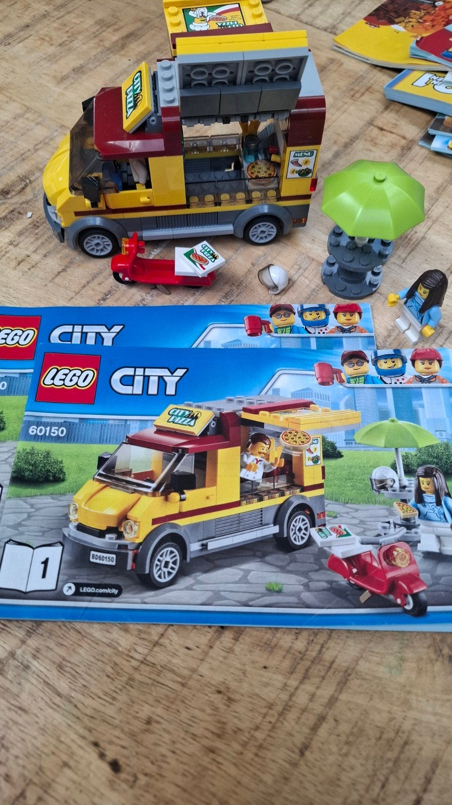 LEGO City Pizza Bestelwagen (60150) met instructies, Ophalen, City, Lego, Zo goed als nieuw