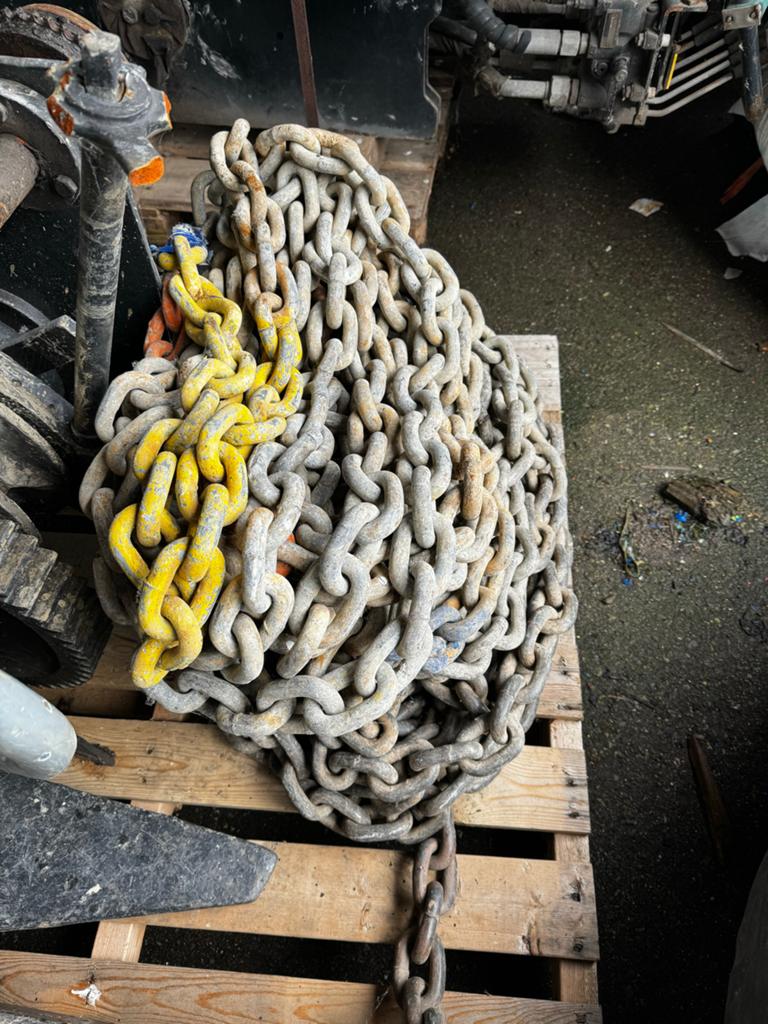 Complete ankerlier met ketting en anker voor 15-25m boot, Ophalen, Gebruikt