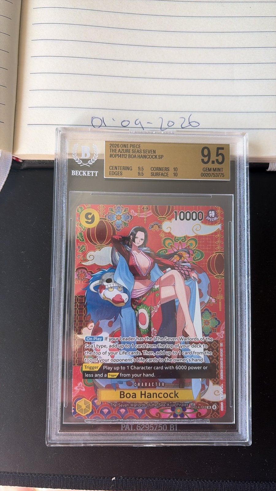 Boa hancock op14-112 sp - strong bgs 9.5 -> psa 10 kandidaat, Ophalen of Verzenden, Zo goed als nieuw