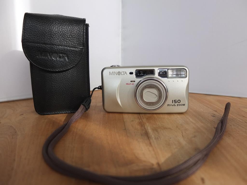 ✅ 📸 Minolta 150 Riva Zoom GETEST & Tas, TOP camera, EXC+, Audio, Tv en Foto, Fotocamera's Analoog, Ophalen, Refurbished, Compact
