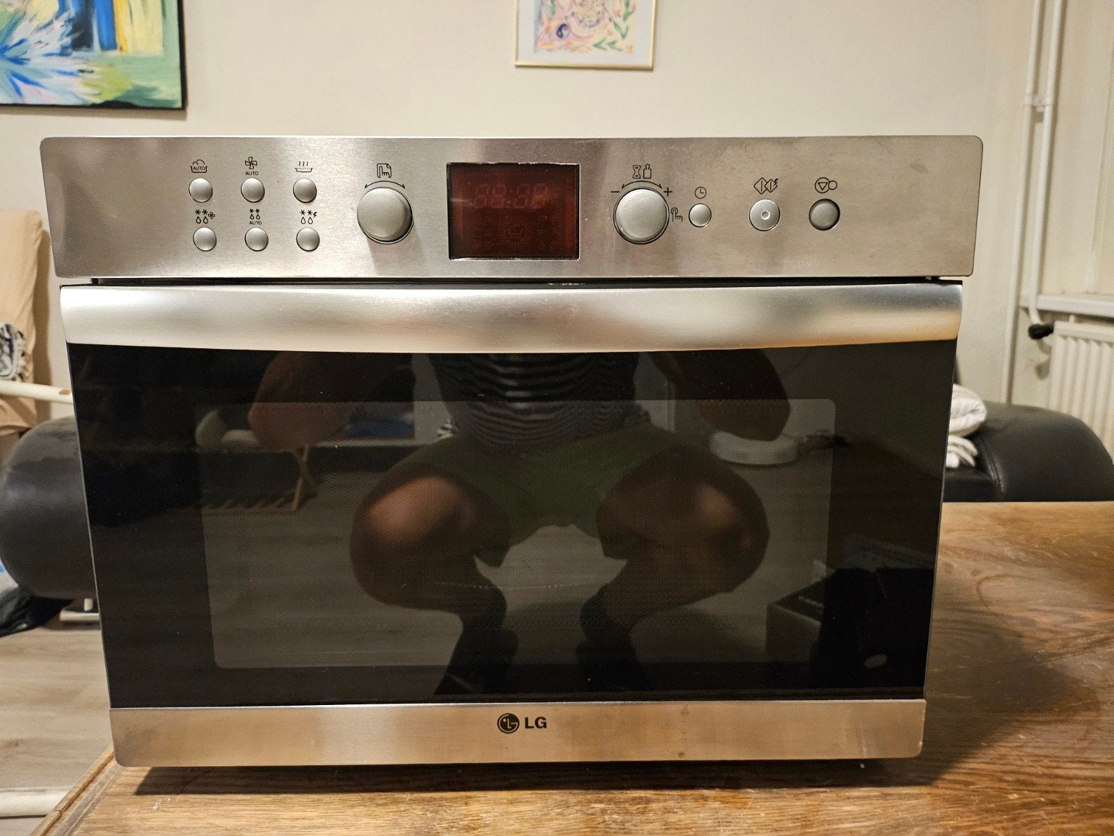 LG MC8088HL combimagnetron met oven en grill – werkt goed, z, Ophalen, Gebruikt, Grill, Draaiplateau