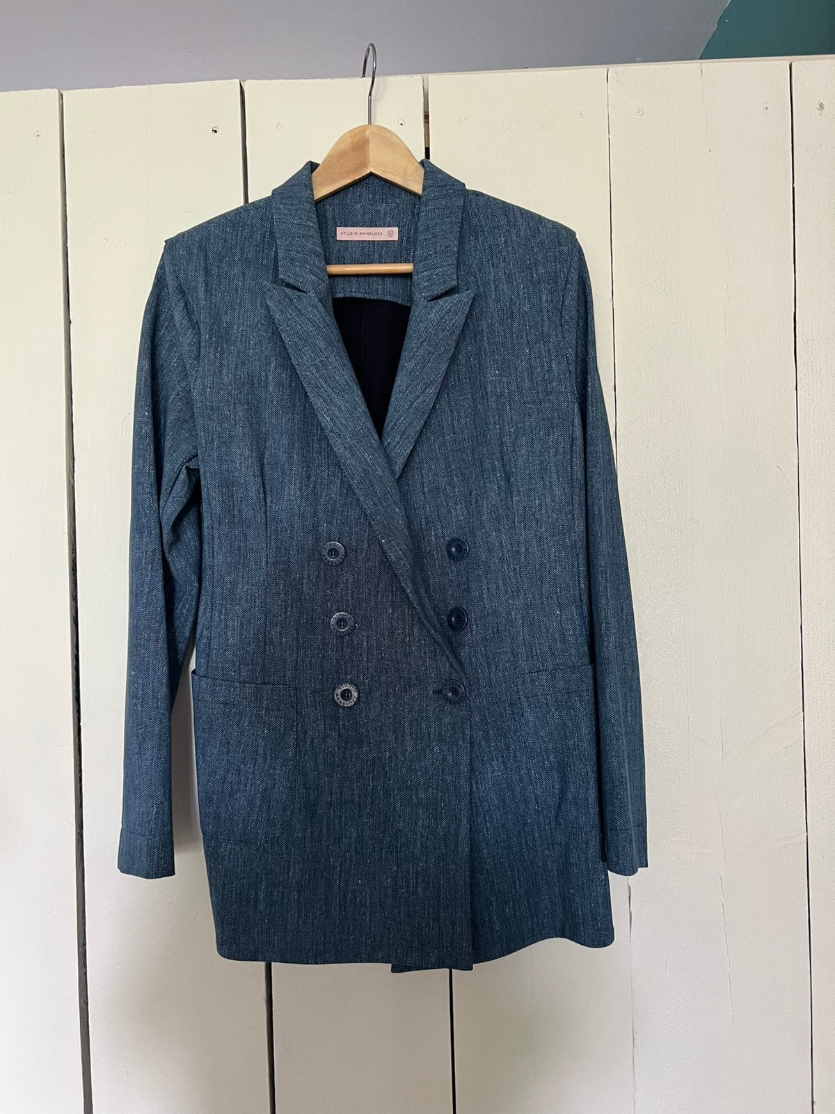 Studio anneloes blazer spijker xl, Ophalen of Verzenden, Zo goed als nieuw, Maat 46/48 (XL) of groter, Blauw