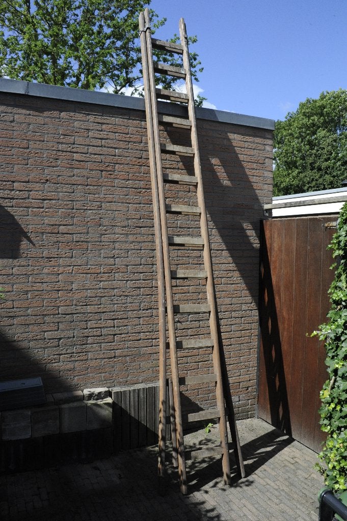 Houten ladder te koop, Ophalen, Gebruikt, Ladder, 4 meter of meer
